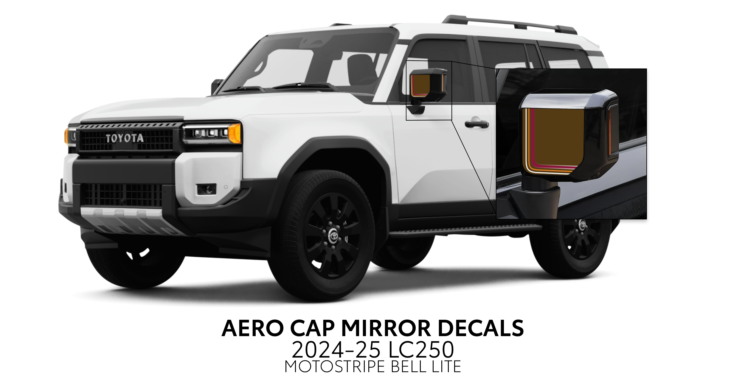 2024+  Aero Cap Mirror Decals For Land Cruiser 250