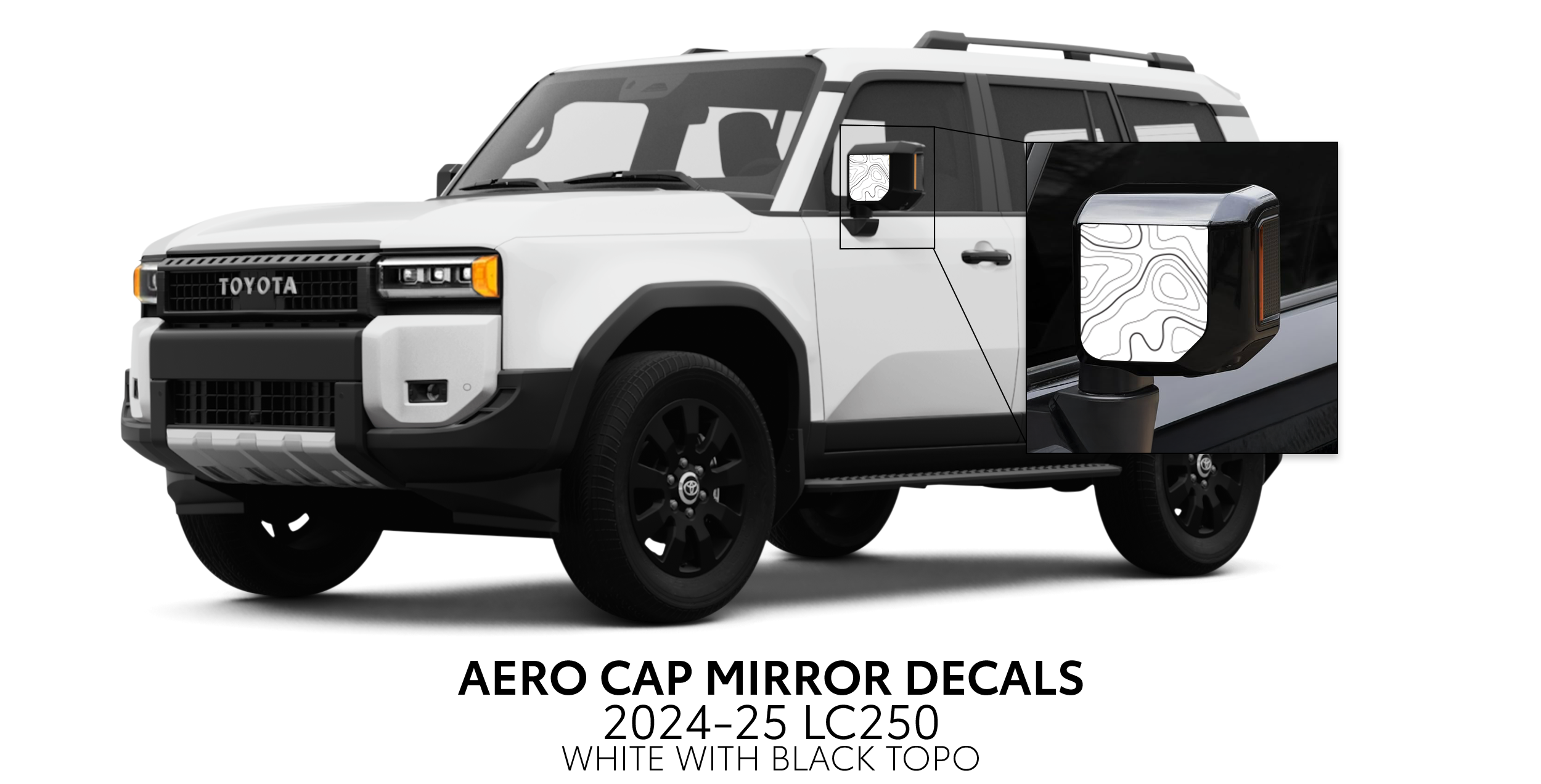 2024+  Aero Cap Mirror Decals For Land Cruiser 250
