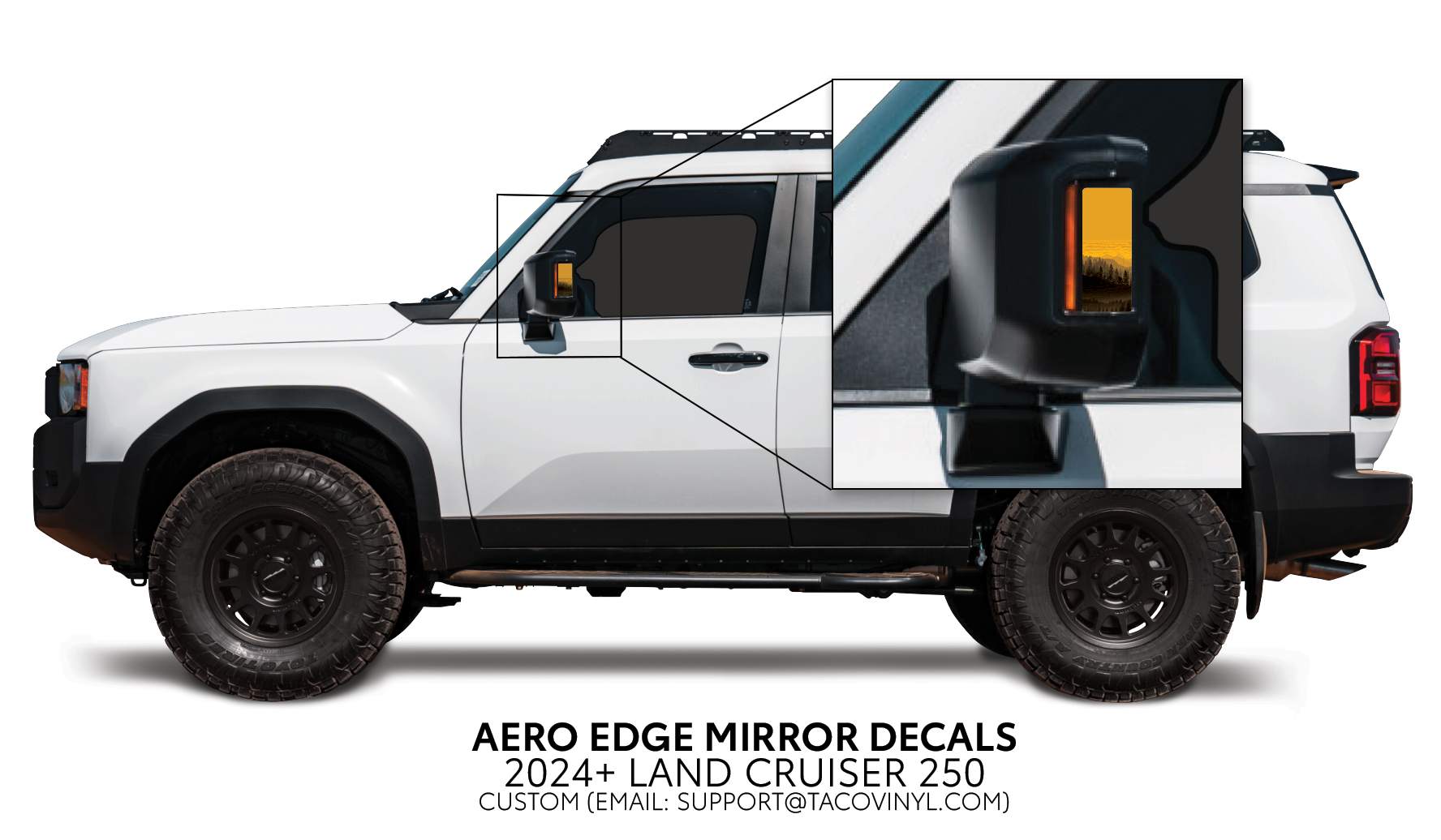 2024+  Aero Edge Mirror Decals For Land Cruiser 250