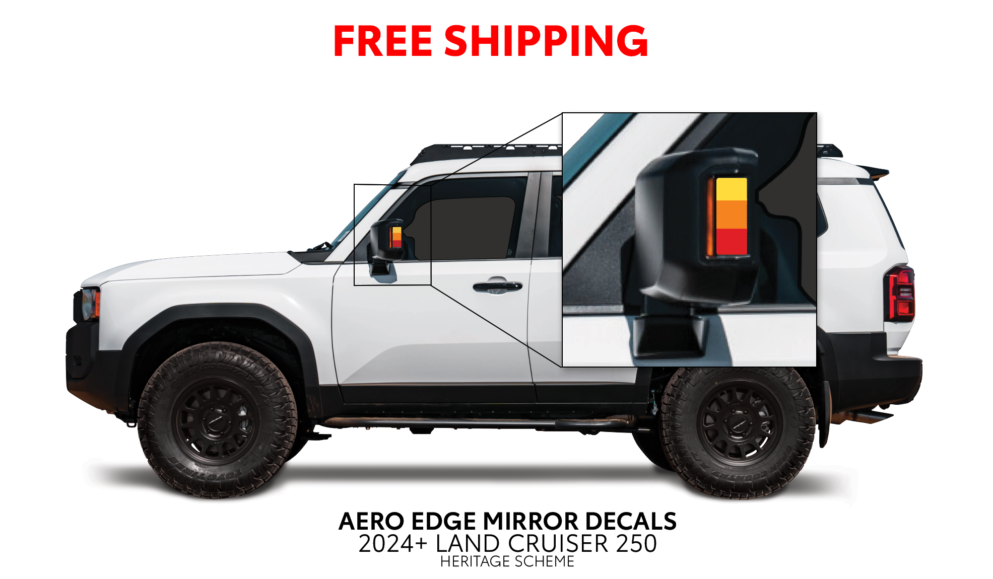 2024+  Aero Edge Mirror Decals For Land Cruiser 250