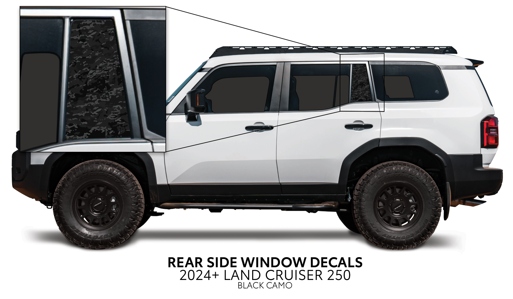 2024+  Rear Side Window Decal For Land Cruiser 250