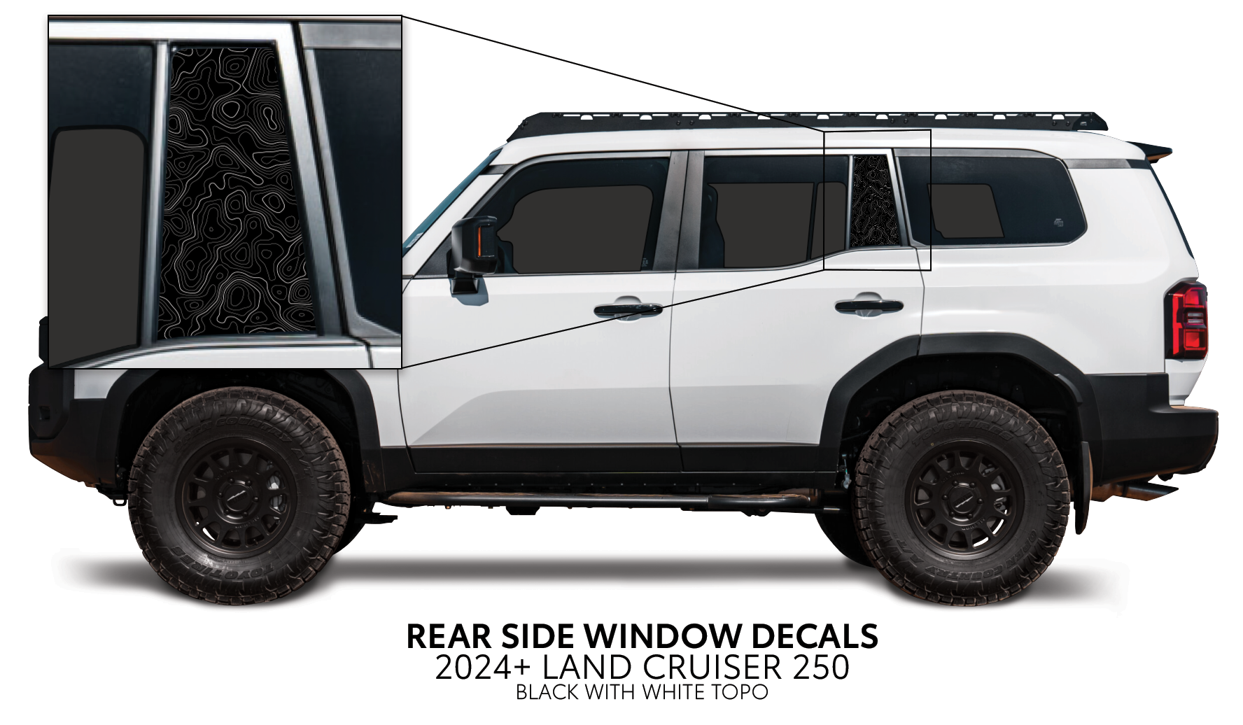 2024+  Rear Side Window Decal For Land Cruiser 250