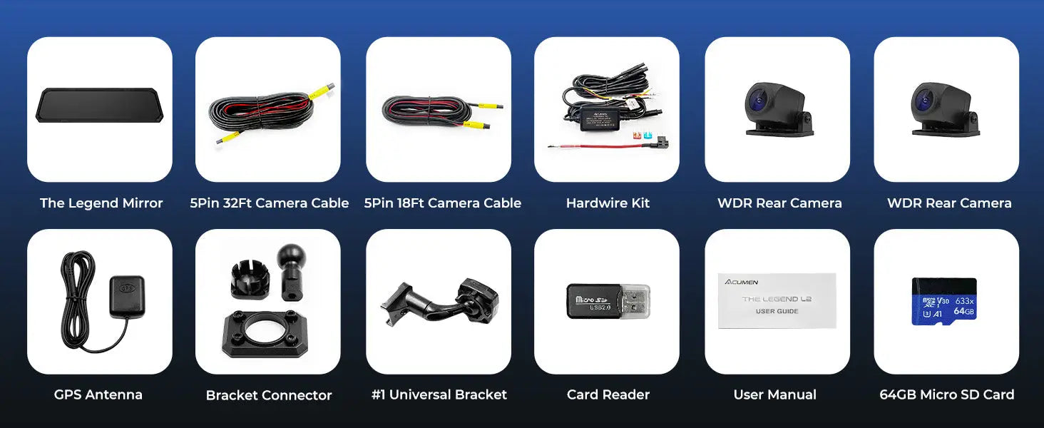 The Legend 3ch Waterproof Mirror DVR Switching System with 8-Gang in-Car Power Solid-State Switch Control Box