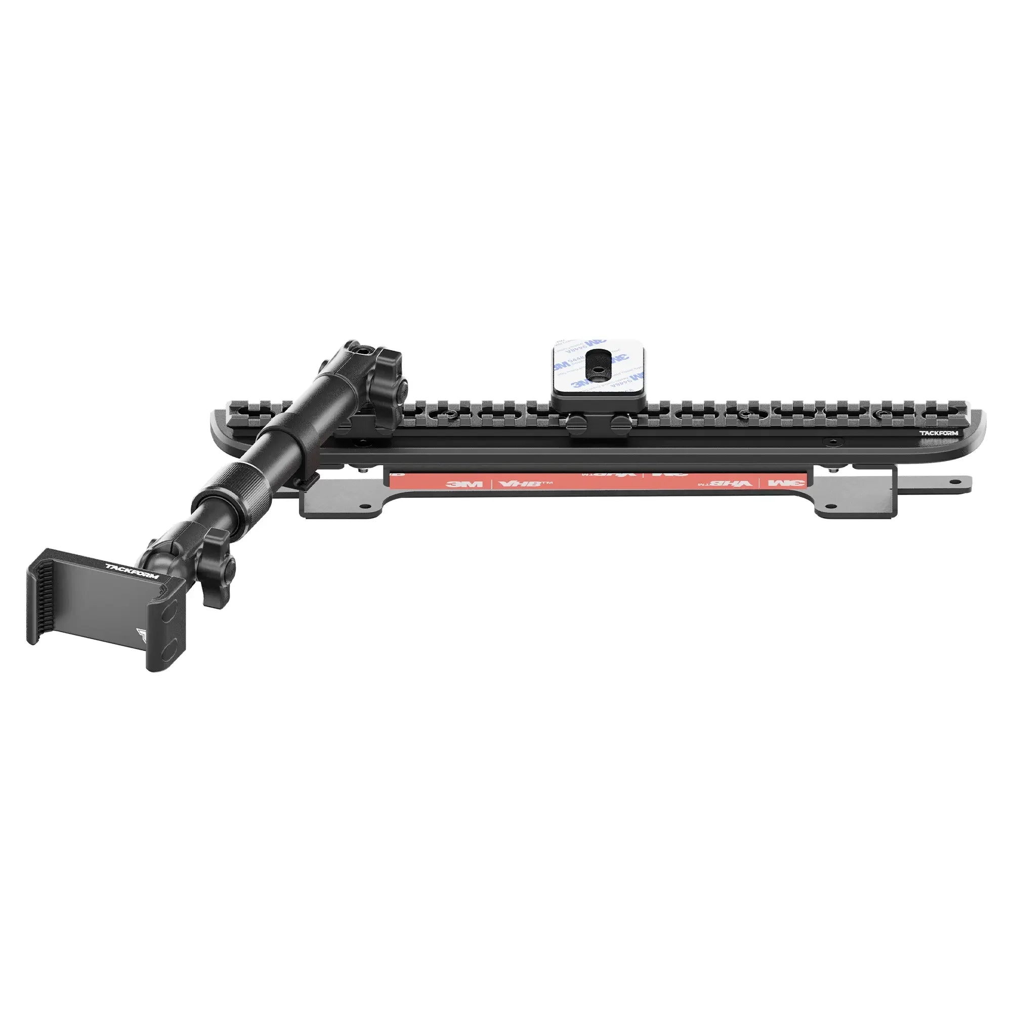 2024-2026 Ford F-150 (See Compatibility Info For Specific Year/Trim Fitment Details) Tackform Assault Track Picatinny Dash Bracket With 20LITE Phone Mount and Magnetic Radar Detector Holder | Telescoping Arm
