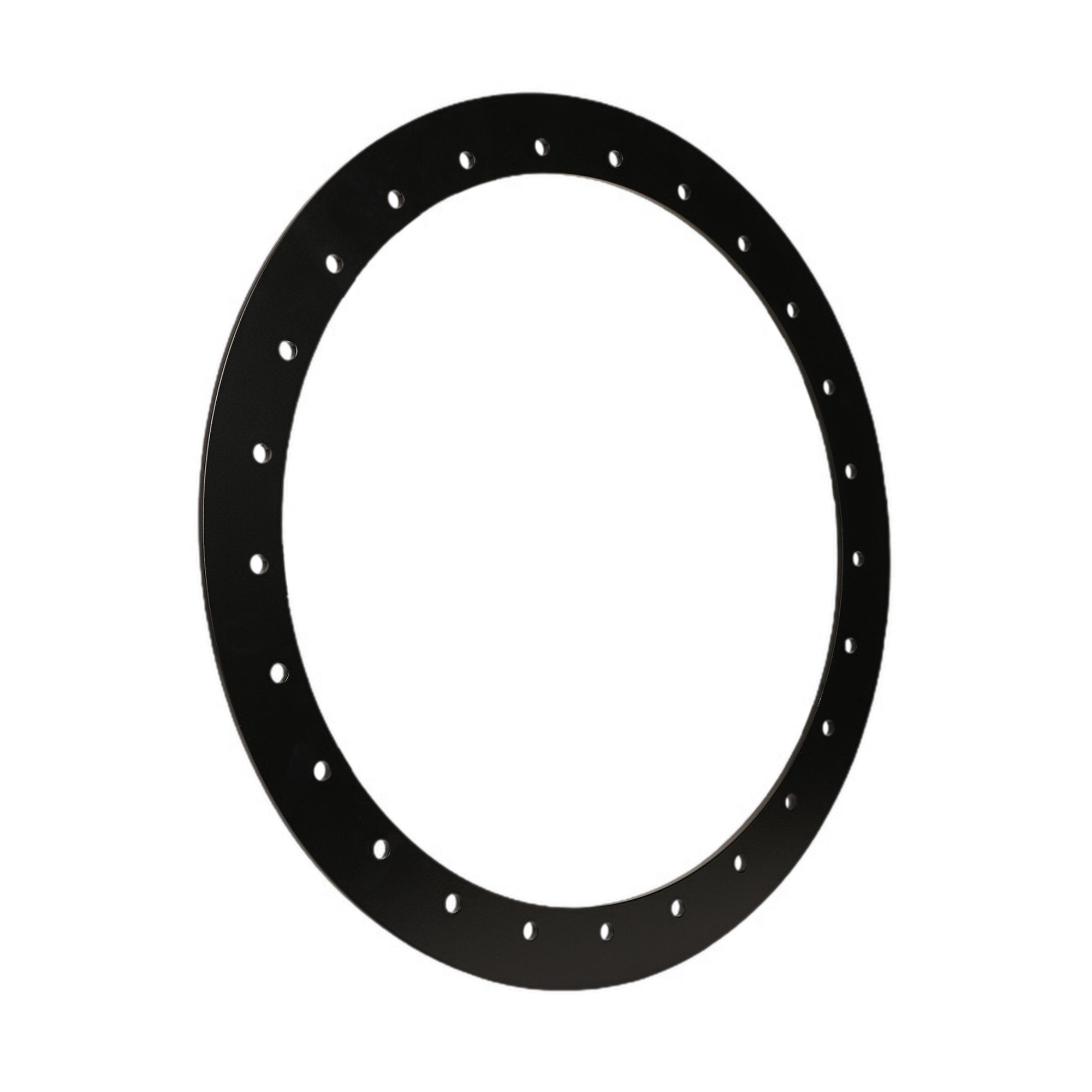 Black precision-cut protection ring for hybrid wheels with pre-drilled bolt holes for easy installation.