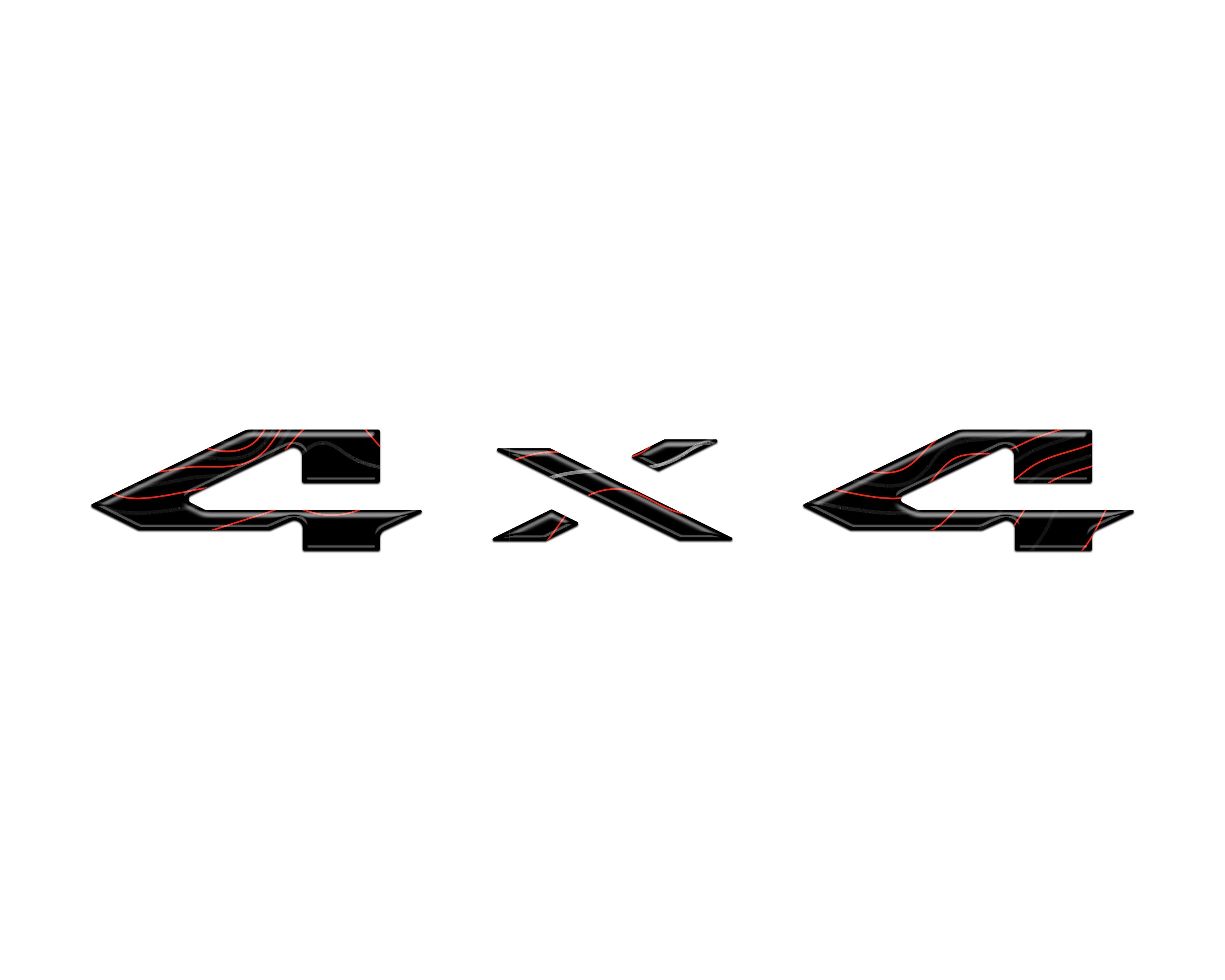 4x4 Tailgate Emblem Letter Overlays Fits 2025-2026 Ram 1500/2500/3500