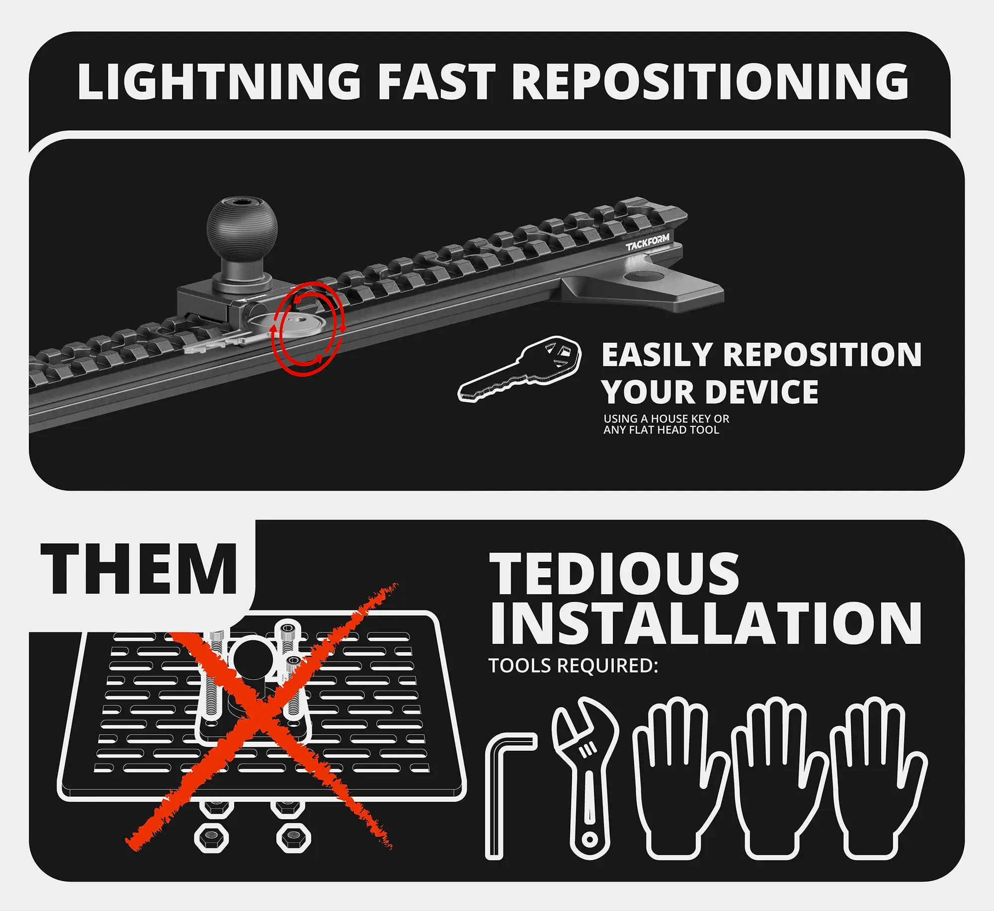 Build Your Own Mount For 2010-2024 Toyota 4Runner Tackform Assault Track Picatinny Dash Bracket