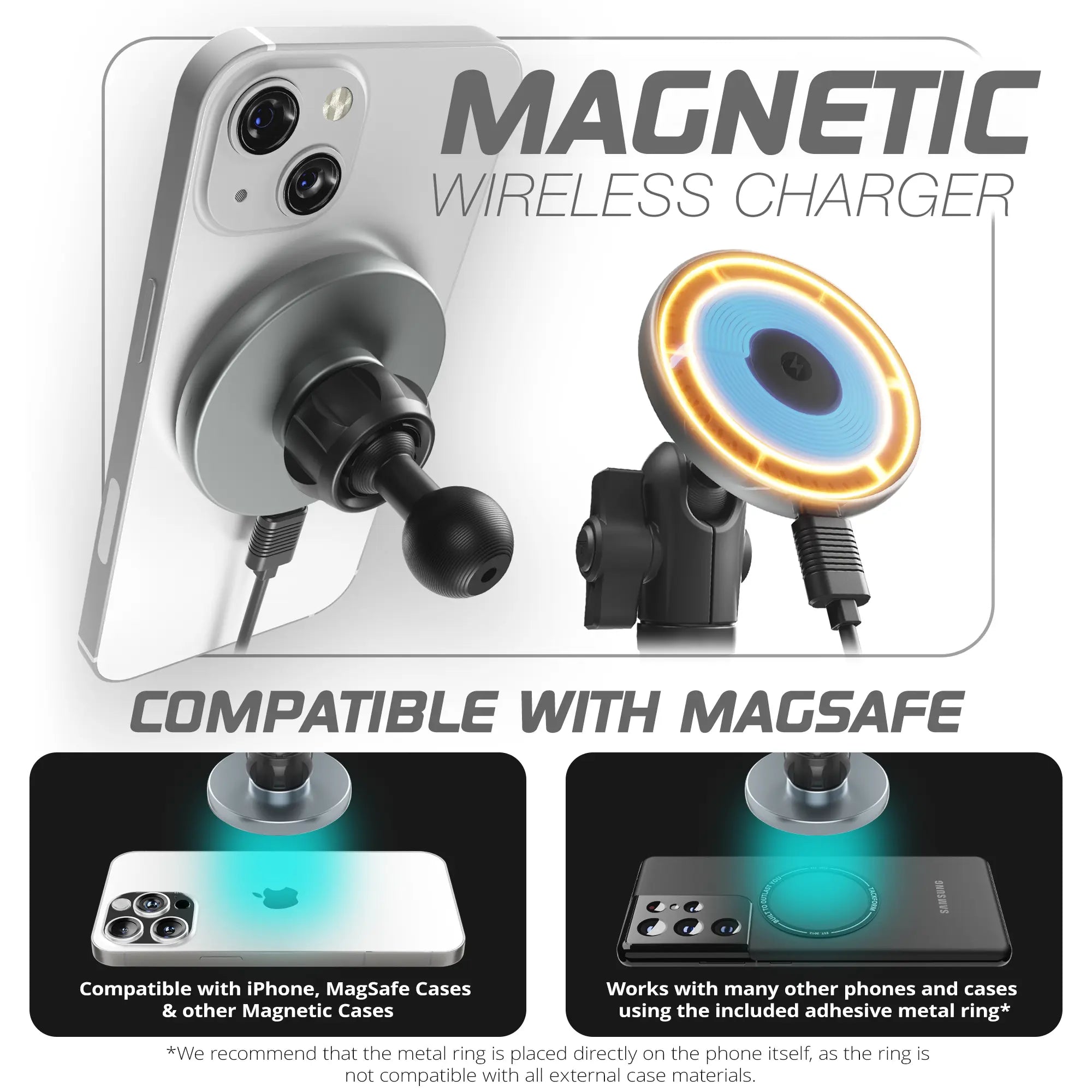 2021-2026 Ford F-150/Raptor & 2023-2026 Ford Super Duty LINK™ Vent Mount Bracket With MagSafe Charging Phone Holder | Choose Your Arm Length