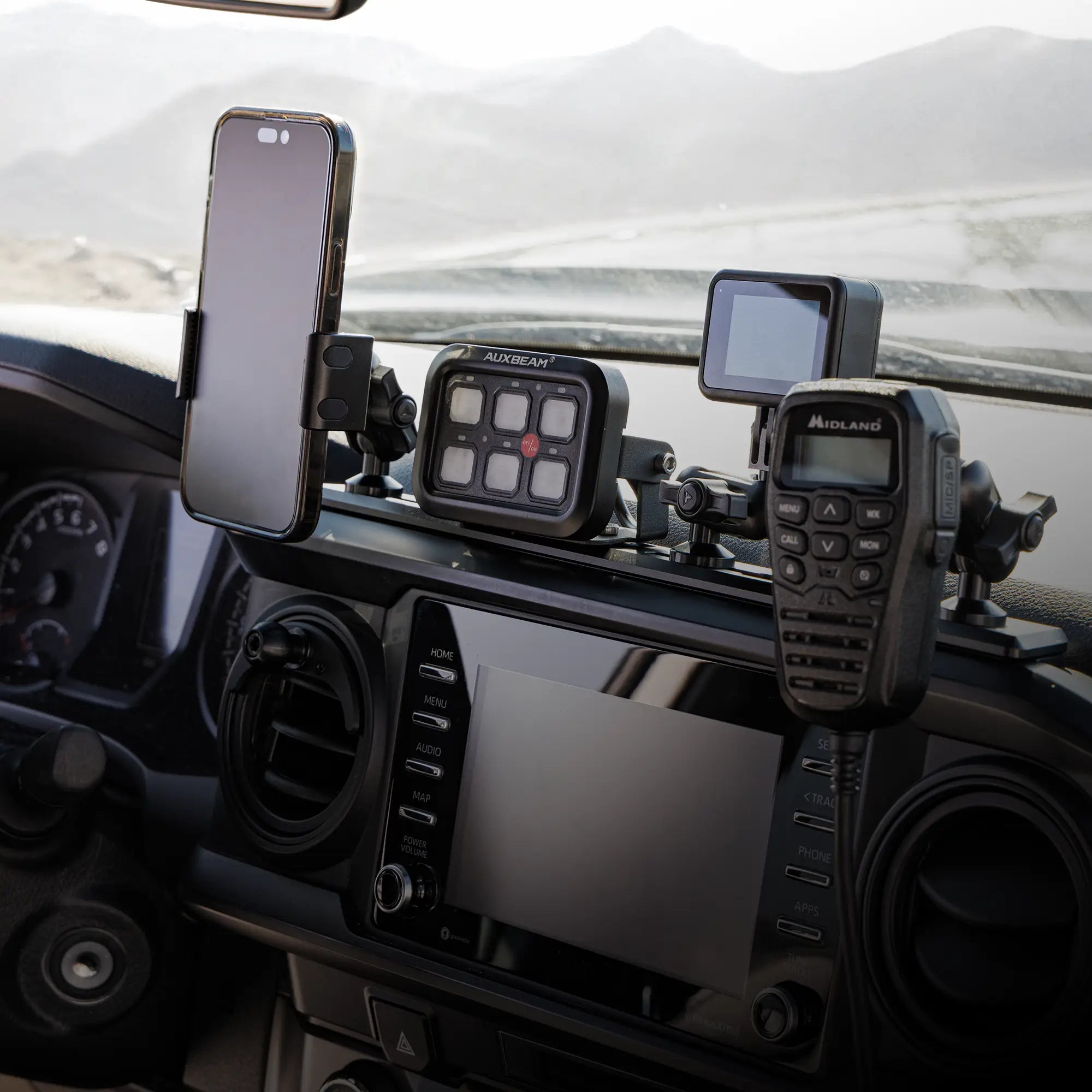 Dash Mount For 2016-2023 Toyota Tacoma Tackform Slim Track Dash Bracket With MagSafe Charging Phone Mount