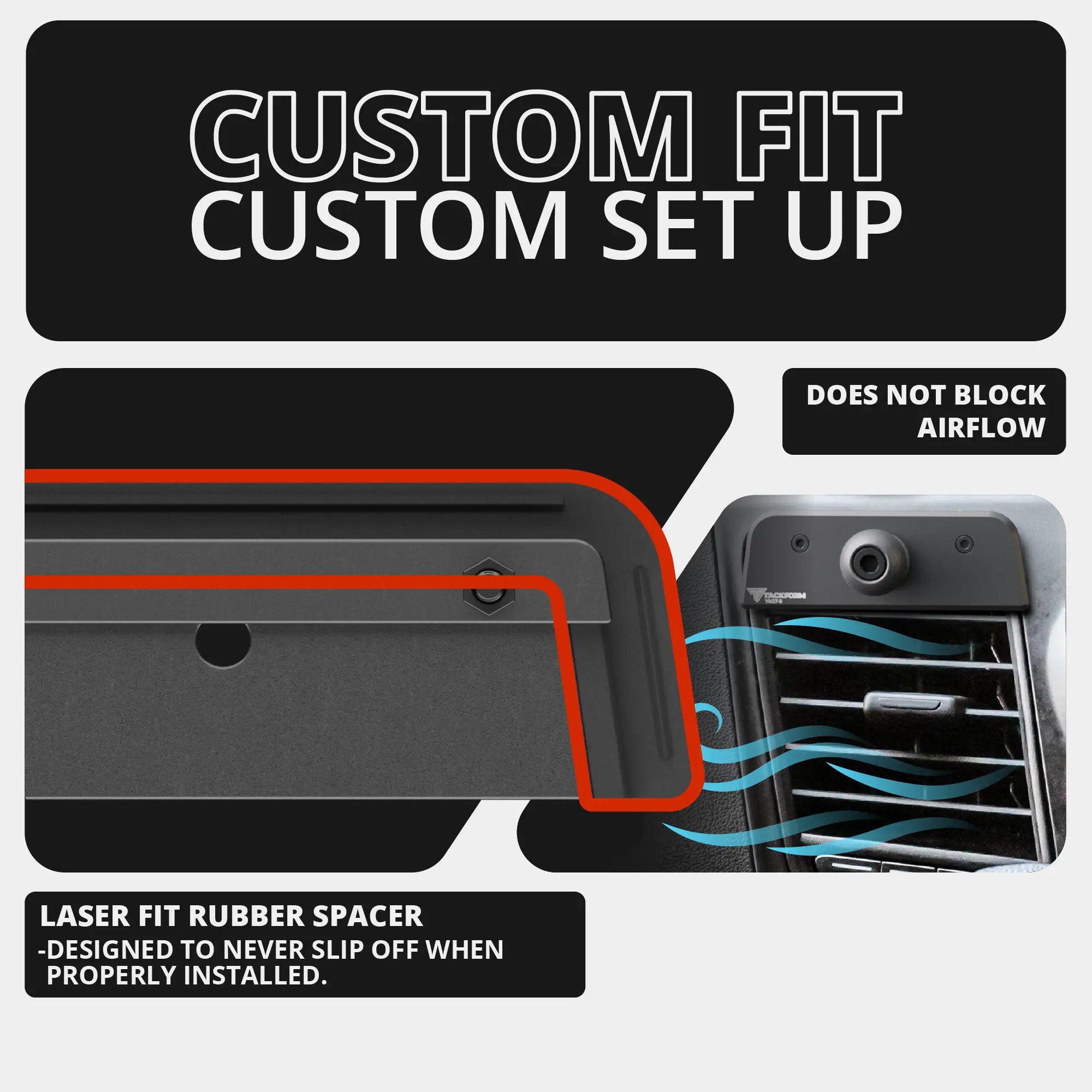 2020-2026 Ford Transit LINK™ Vent Mount Bracket With Qi2.2/MagSafe Charging and Cooling Phone Holder | 3.5" Arm | (Not Compatible With Transit Connect)