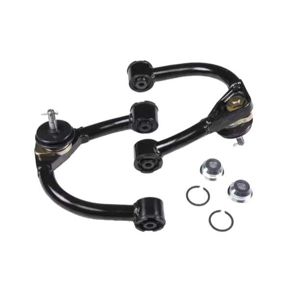 SPC Adjustable Upper Control Arms for 2000-2006 Tundra and 2000-2007 Sequoia. Includes bushings, ball joints, and hardware for improved alignment.