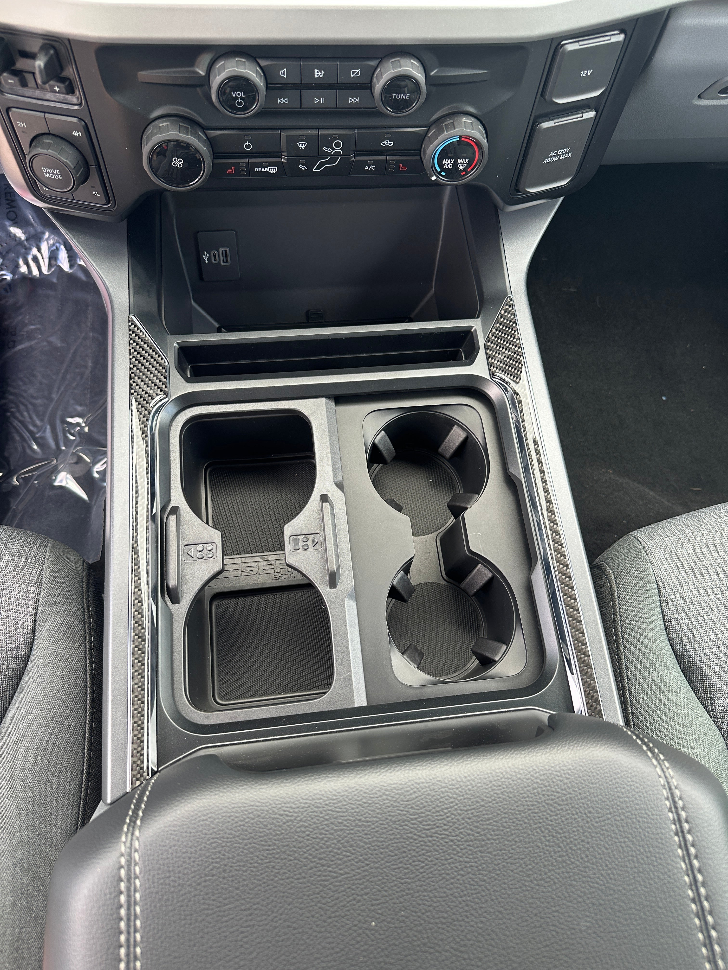 Center Console Chrome Cover Line Accent Trim Fits 2023-2026 Ford Super Duty