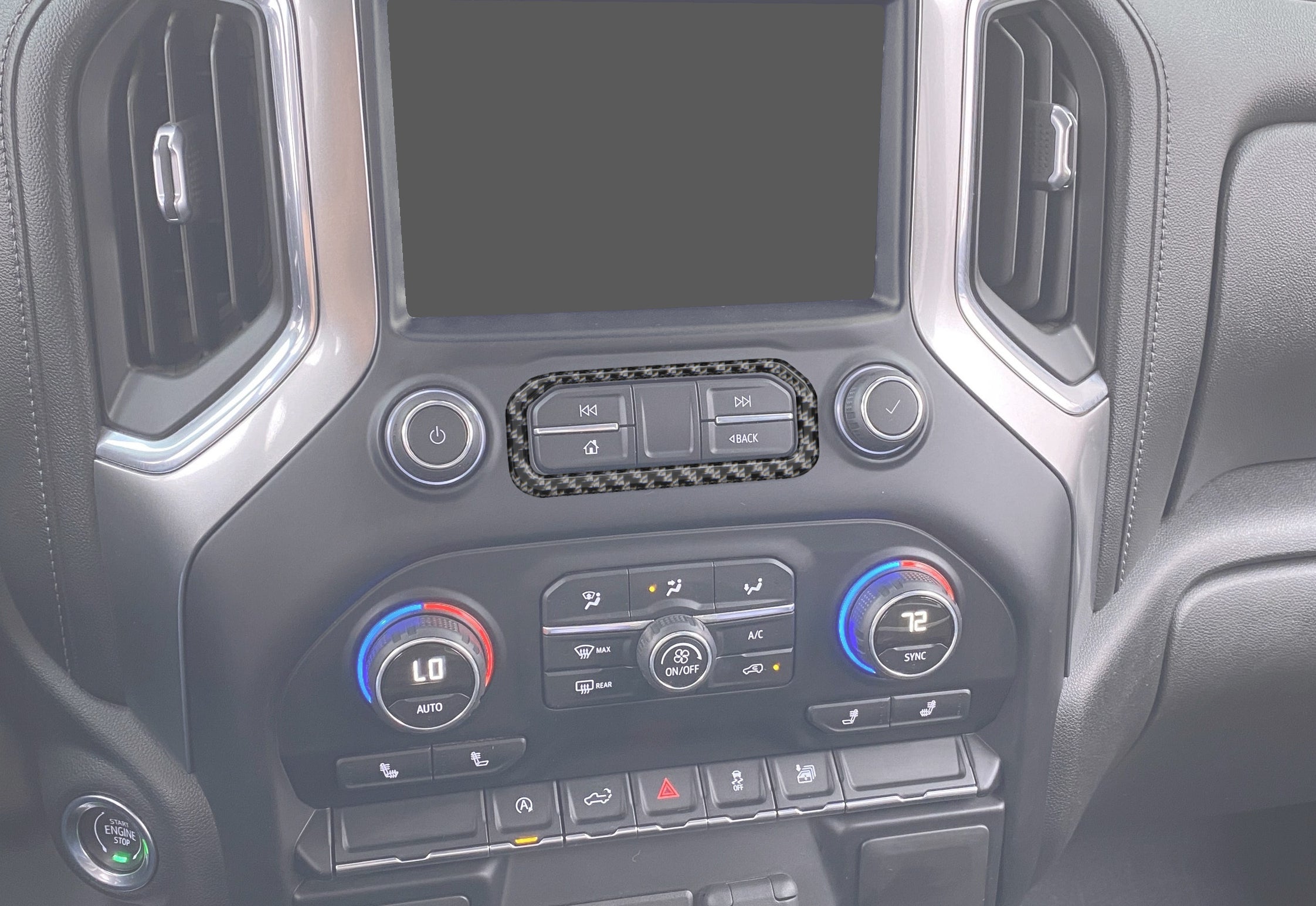 Center Dash Accent Overlay Fits 2019-2021 Chevrolet Silverado