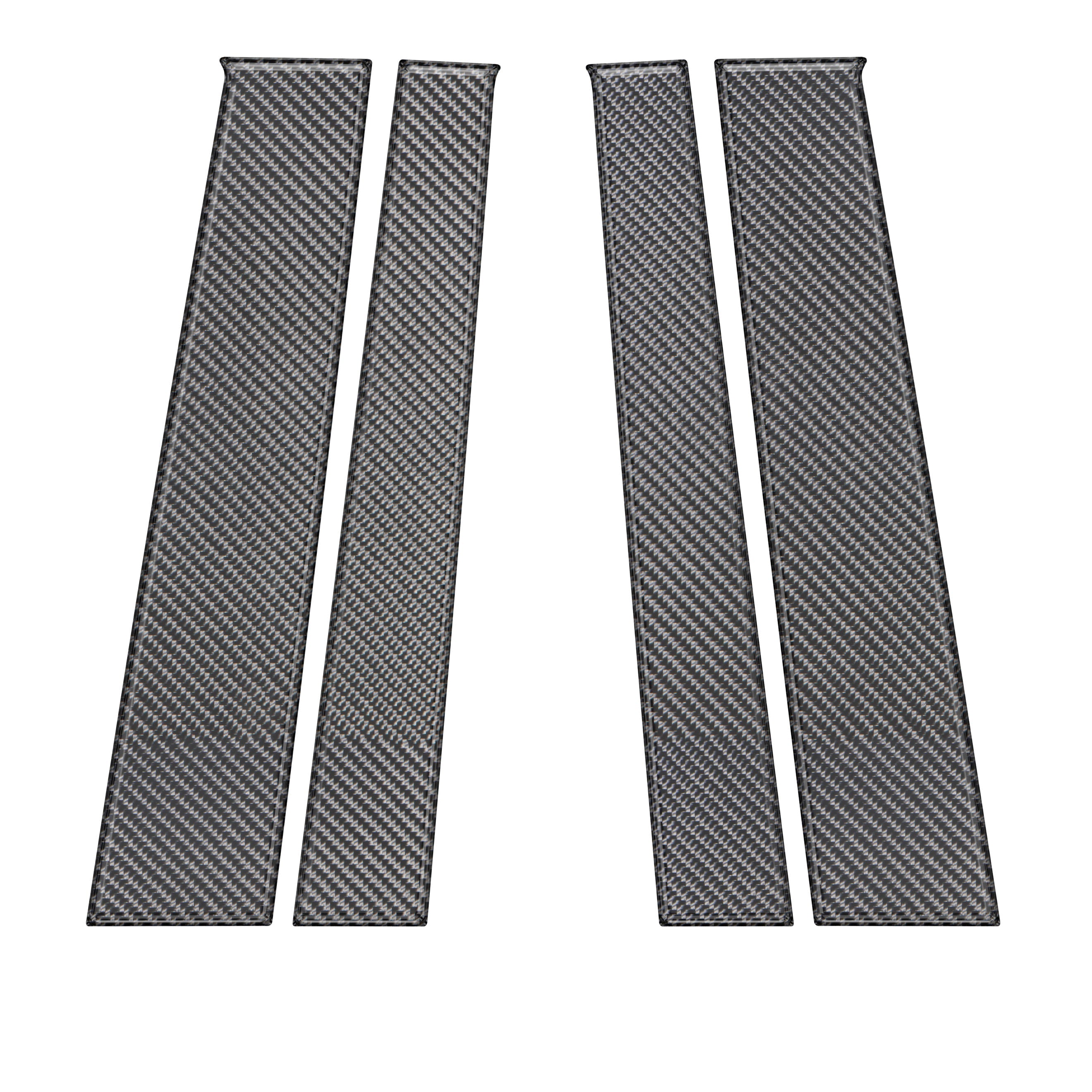 Set of four carbon fiber-style door pillar accent trims designed for 2007-2021 Toyota Tundra models, shown on a white background.