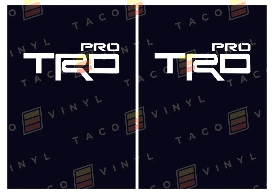 White TRD PRO decals on Alpha Bed Decals for a stylish truck upgrade