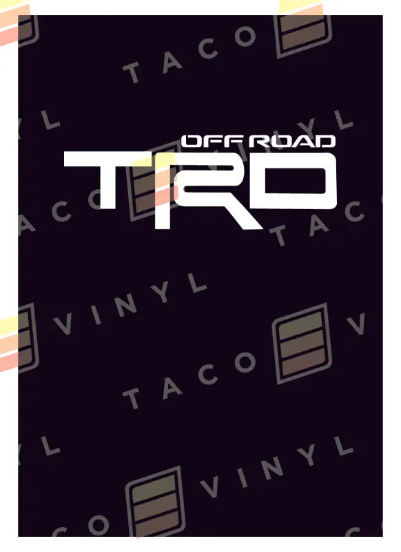 White TRD OFF ROAD decal for Alpha Bed Decals truck bed decals replacement