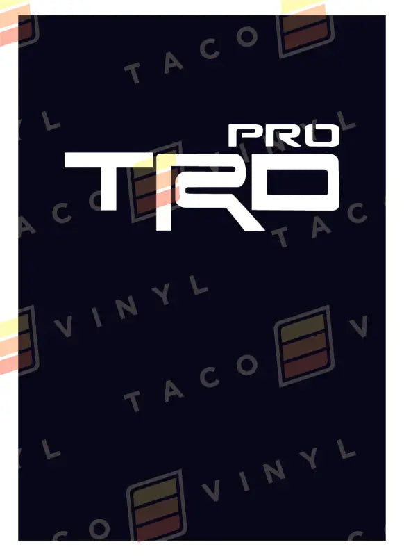White TRD PRO logo on Alpha Bed Decals for Toyota truck bed decals