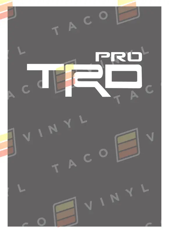 White TRD PRO decal for Alpha Bed Decals, enhancing your truck’s bed decals look