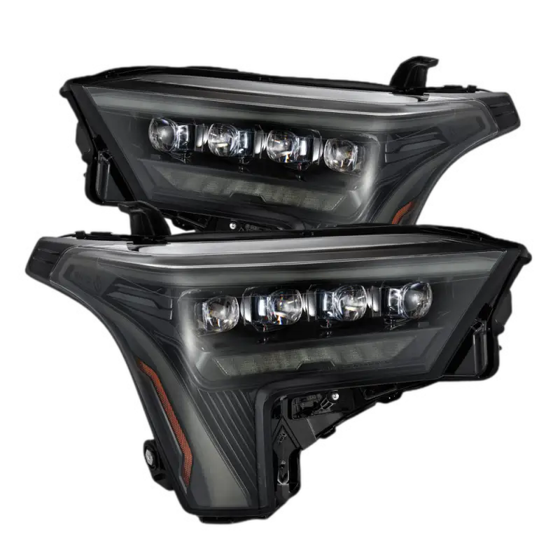 AlphaRex NOVA-Series LED projector headlights for Toyota Tundra/Sequoia (2022-2023), featuring sleek black housing and modern lighting design.