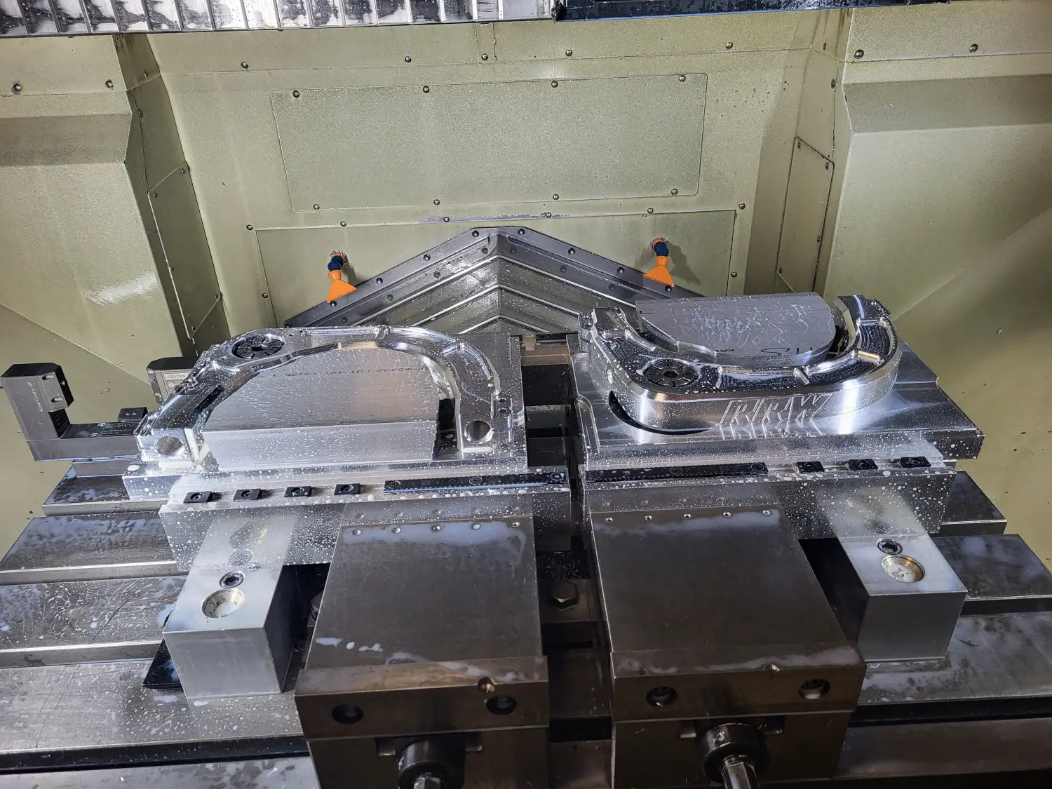Machined metal parts in vises for Billet Uniball UCA 2024+ Tacoma GX550 Landcruiser