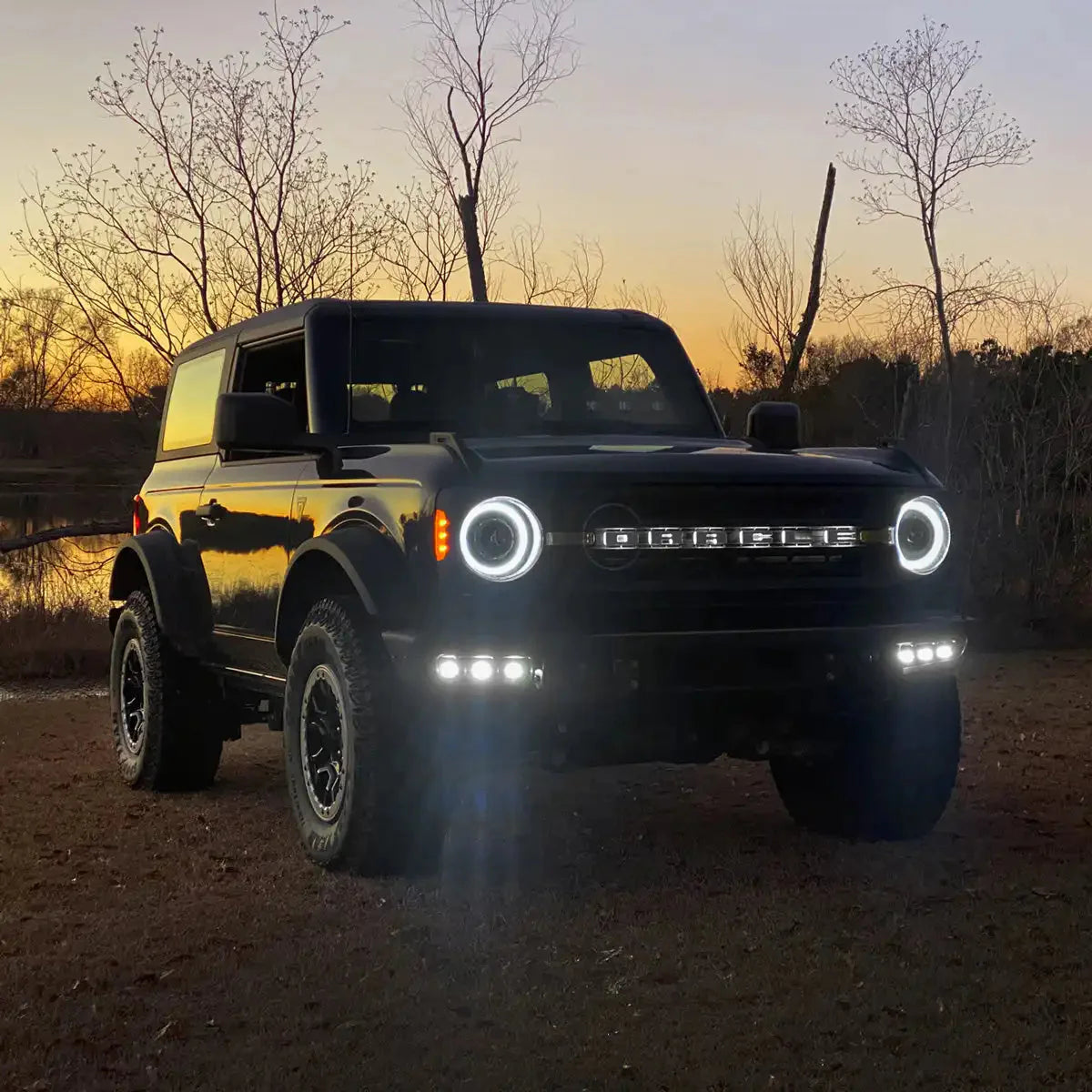 Triple LED Fog Light Kit For 2021-2026 Ford Bronco | Steel Modular Bumper | 90W