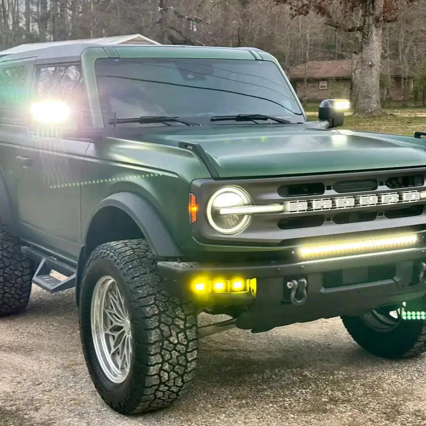 LED Off-Road Side Mirrors For 2021-2026 Ford Bronco - Peripheral Ditch Lights (2200+ Lumens)