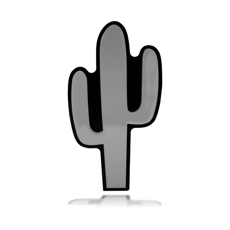 Gray cartoon cactus displayed on Cactus Grille Badge product thumbnail