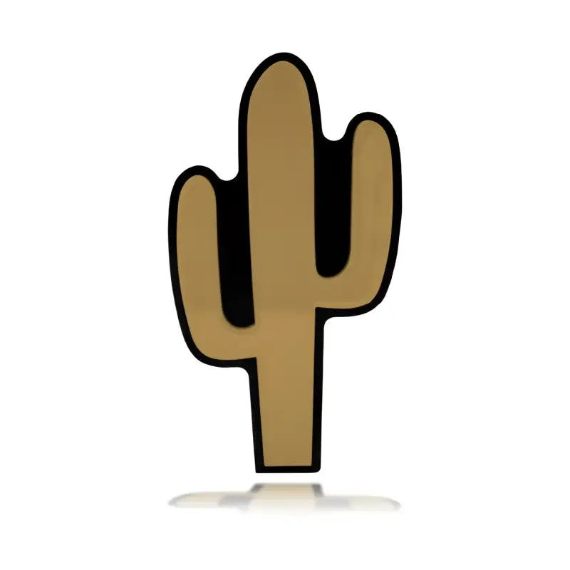 Tan cactus with black outline on Cactus Grille Badge product display