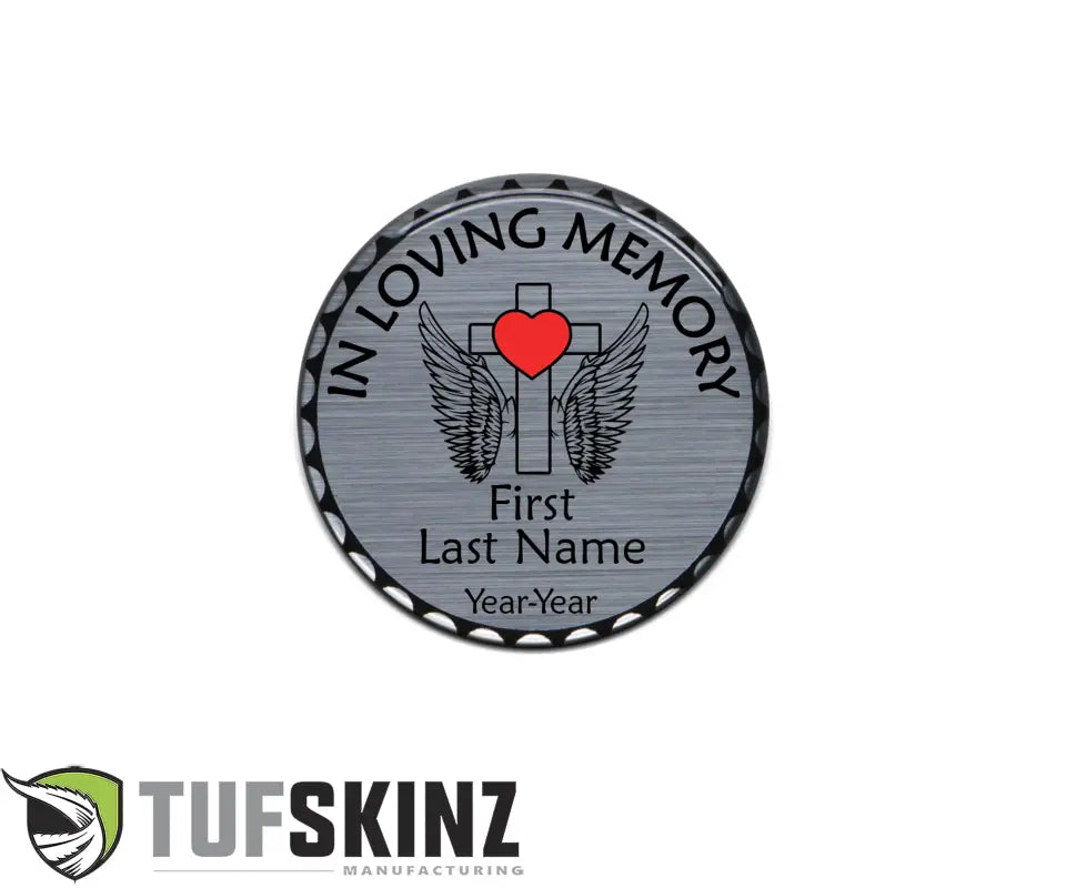 Custom rated badge memorial coin with cross and wings for Jeep accessories
