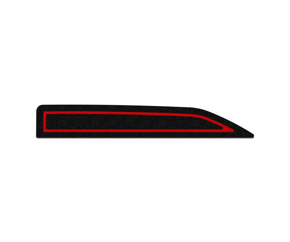 Black rubber mat with red border for Chevrolet Silverado cubby foam insert protection