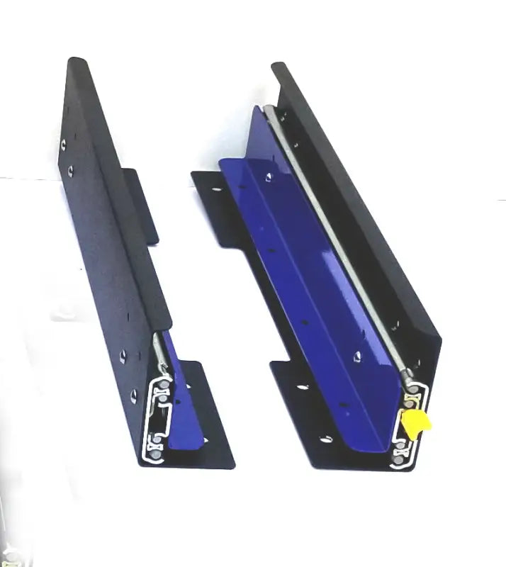Pair of DIY slide tracks with adjustable height and sturdy design, ideal for motorhome and camping fridge slides.