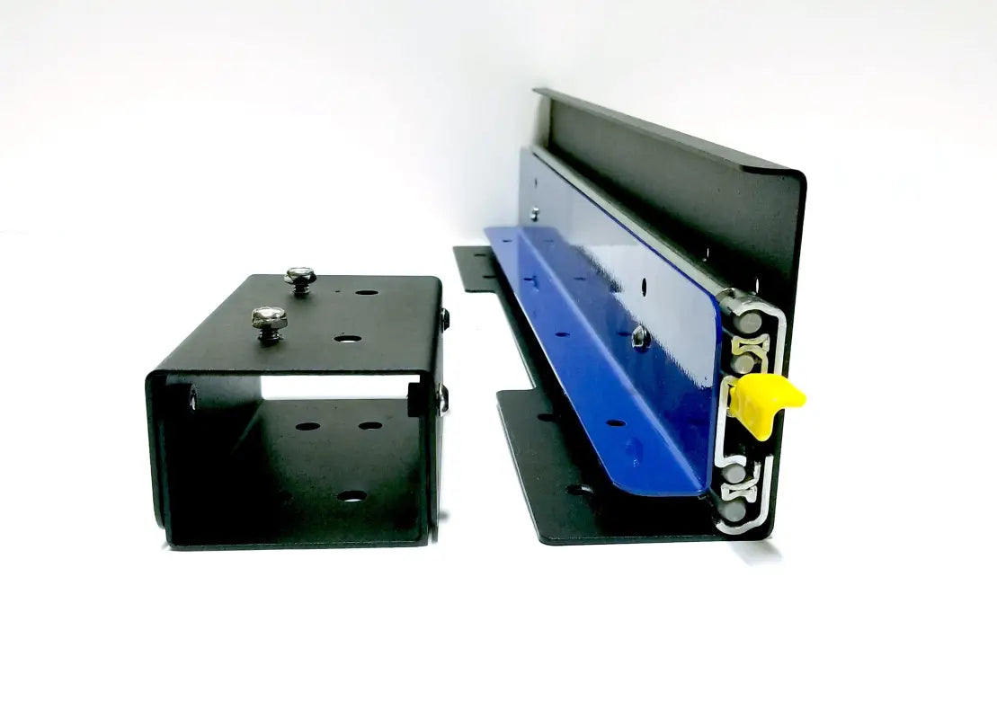 DIY slide track paired with a riser block, showcasing adjustable height and durable construction for heavy-duty use.