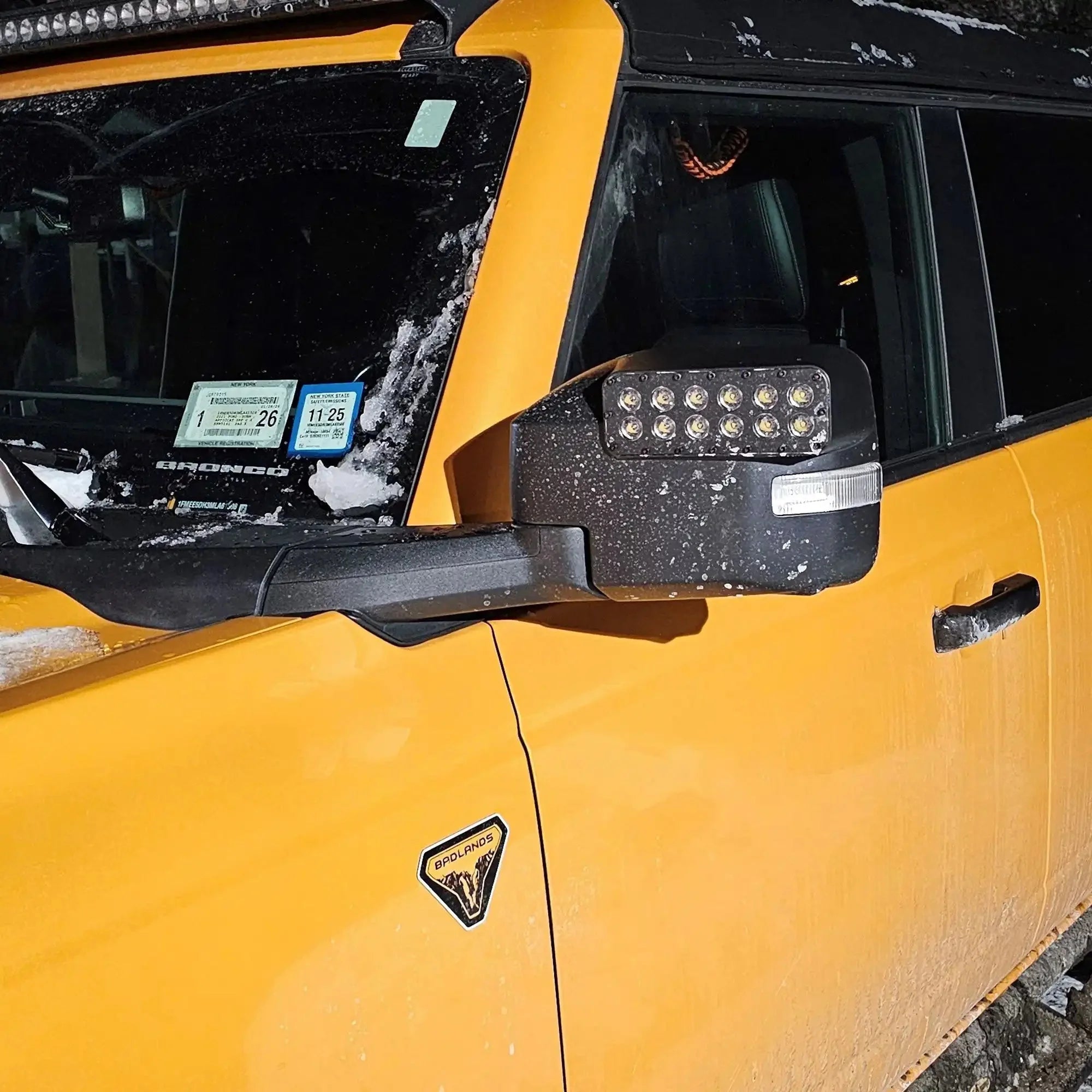 LED Off-Road Side Mirrors For 2021-2026 Ford Bronco - Peripheral Ditch Lights (2200+ Lumens)