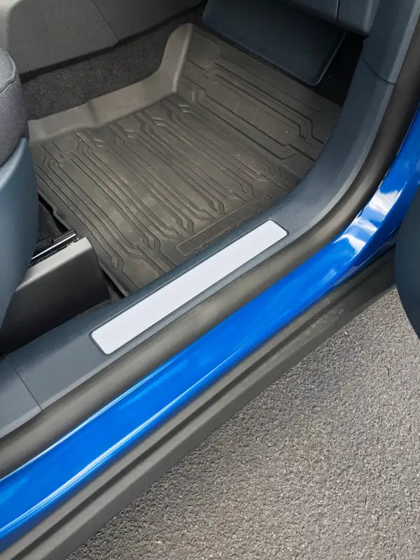 Blue car door sill overlay for Ford Maverick 2022-2024 door sill overlays
