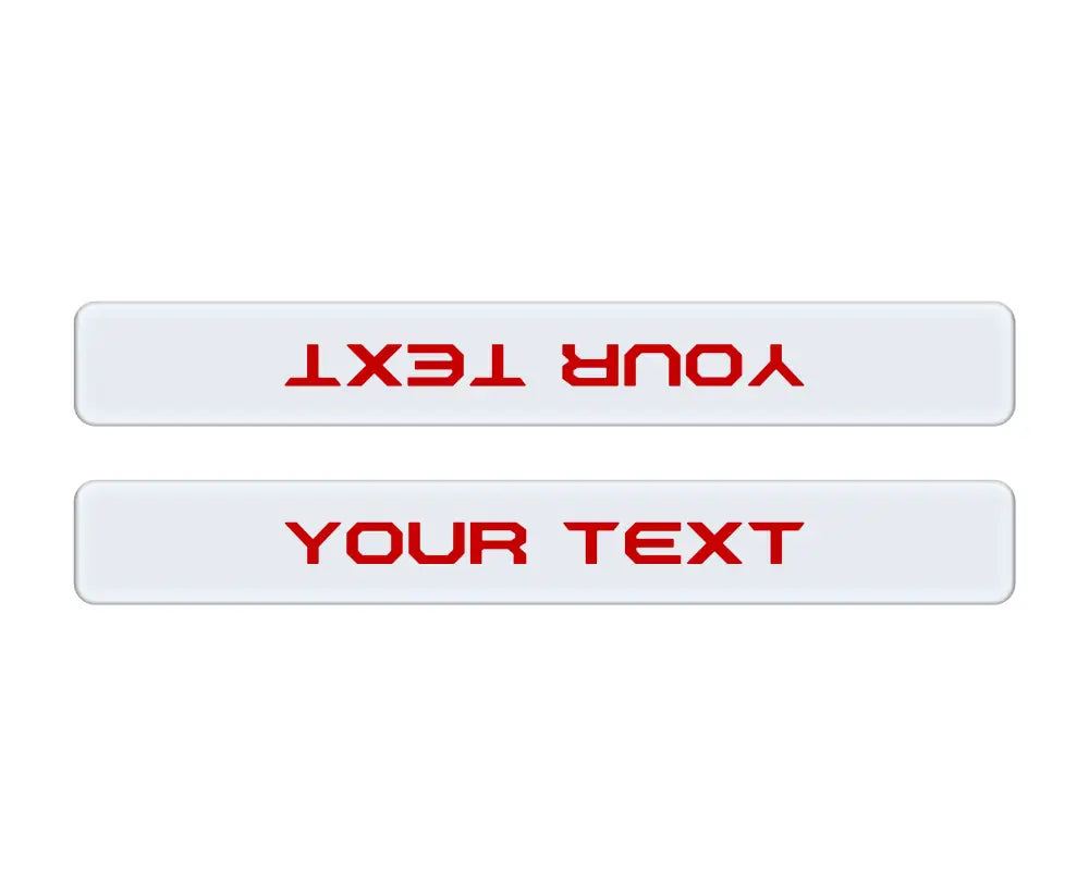 White buttons with red text on door sill overlays for Ford Maverick 2022-2024