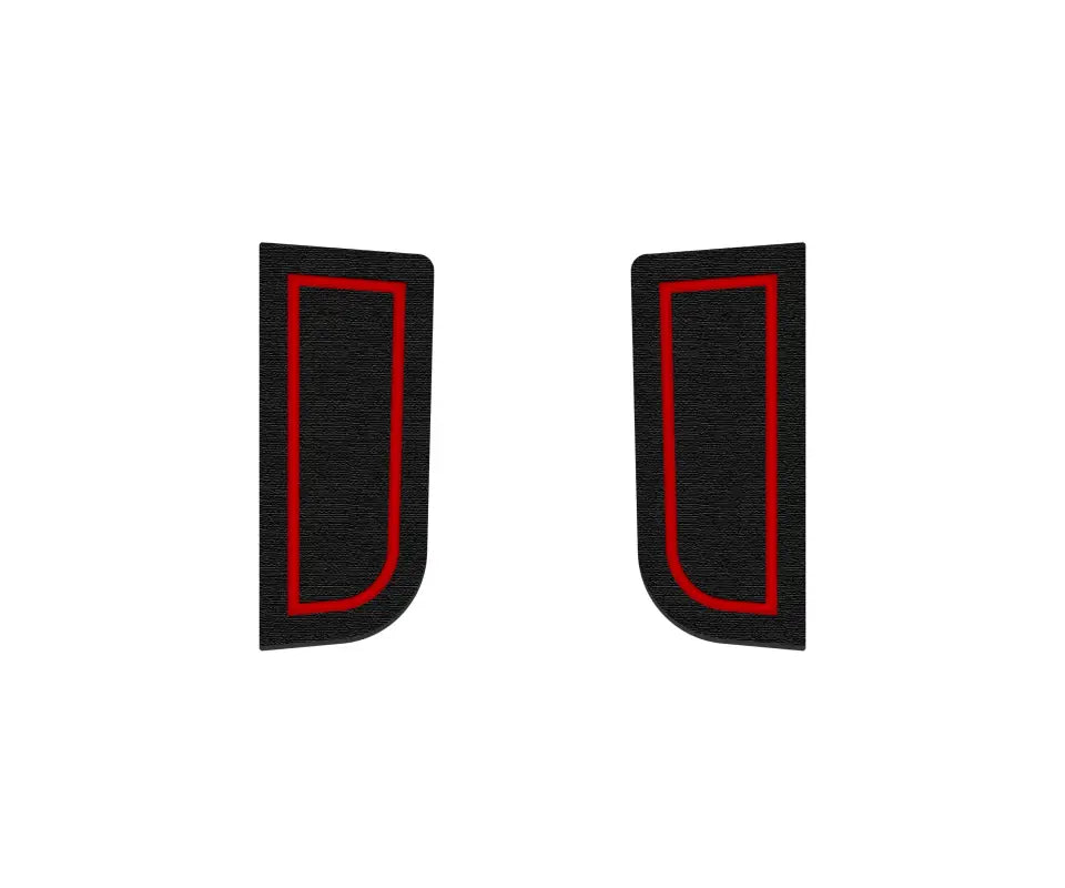 Set of two black and red foam inserts tailored for 2022-2024 Toyota Tundra door handles, combining durability and aesthetic appeal.