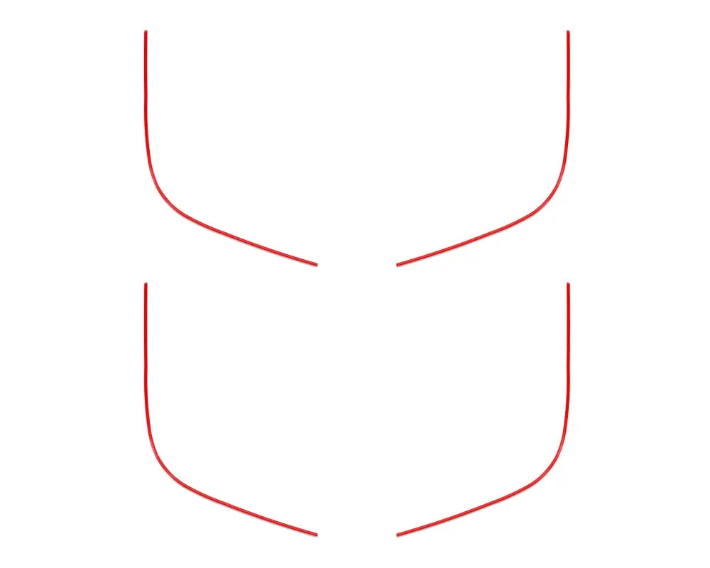 Red line segments forming an abstract shape on door speaker accent overlays for Ford Bronco Sport