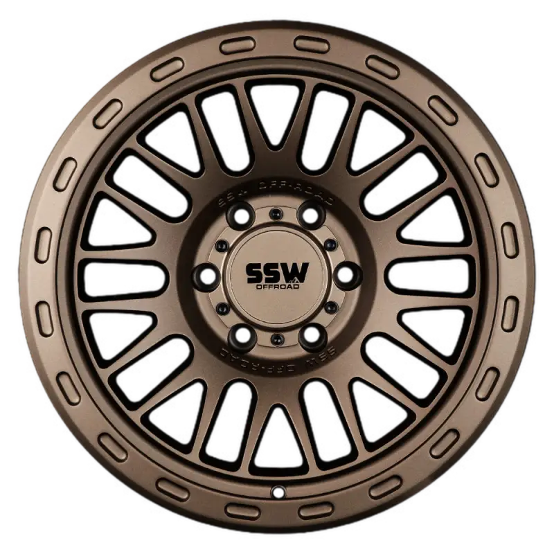 GRIFFON matte bronze wheel in 17x9.0 size with a 6x139.7 bolt pattern, featuring a stylish off-road design and SSW Off-Road branding.