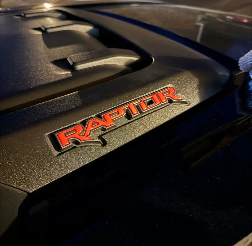 Red RAPTOR hood cowl emblem for Ford F-150 and Bronco Raptor 2021-2024