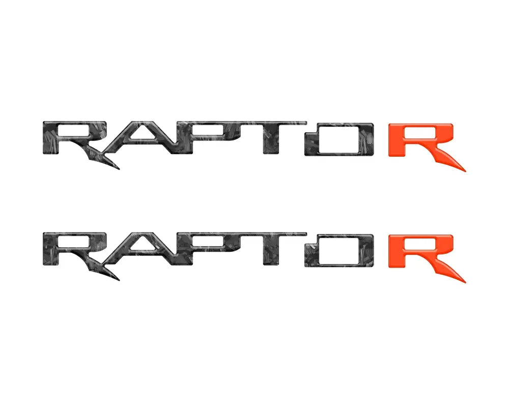 Two Raptor hood cowl emblem inserts for Ford F-150 and Bronco Raptor models