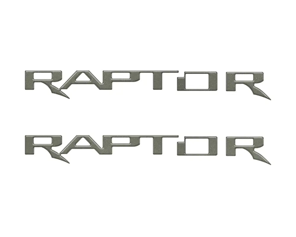 Two silver Raptor hood cowl emblems for Ford F-150 and Bronco Raptor replacements