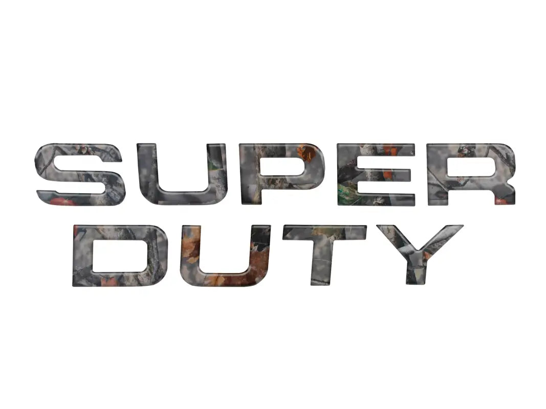 Camouflage hood letter inserts spelling SUPER DUTY for Ford Super Duty trucks