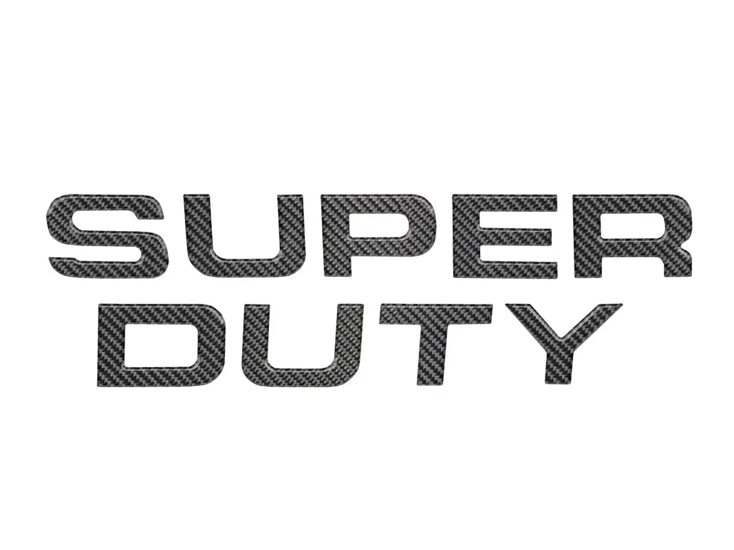 Carbon fiber super duty hood letter inserts for Ford Super Duty trucks