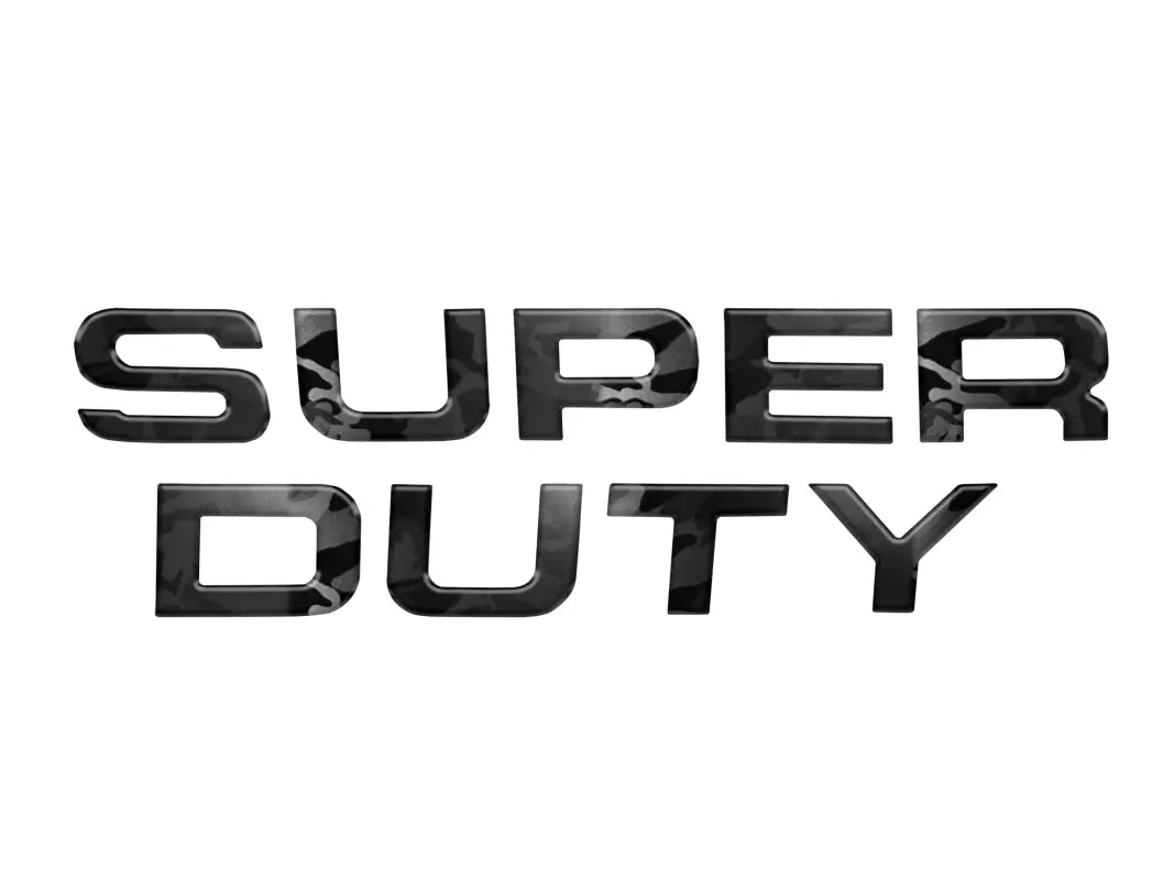 Camouflage pattern Super Duty hood letter inserts for Ford Super Duty trucks