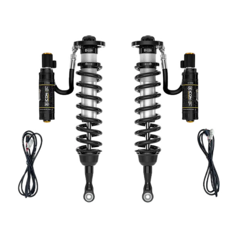 14-21 TUNDRA 2.5 VS RR CDEV COILOVER KIT featuring high-performance front shocks with adjustable coil springs and remote reservoirs for Toyota Tundra models from 2014 to 2021.
