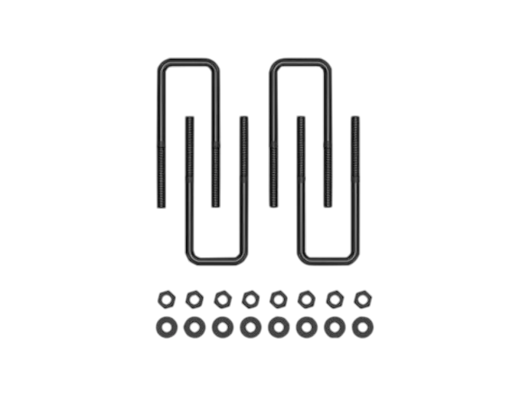 TOYOTA REAR 8.0 U-BOLT KIT with black U-bolts and nuts for suspension systems, compatible with Toyota Tacoma and other models.