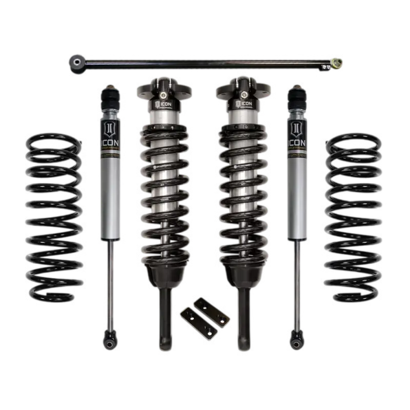 10-UP GX460 0-3.5" STAGE 1 SUSPENSION SYSTEM featuring coilovers, shocks, and springs for Toyota GX460 models from 2010 onwards.