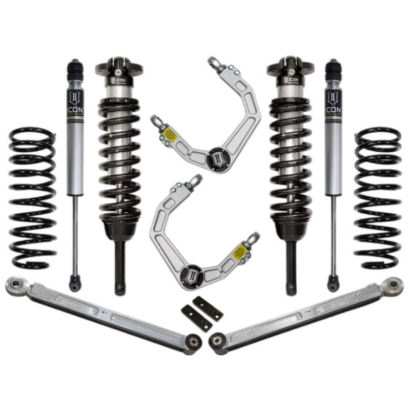 10-UP FJ/10-UP 4Runner 0-3.5" Stage 3 Suspension System with Billet UCA, featuring coilovers, shocks, and control arms for Toyota vehicles.