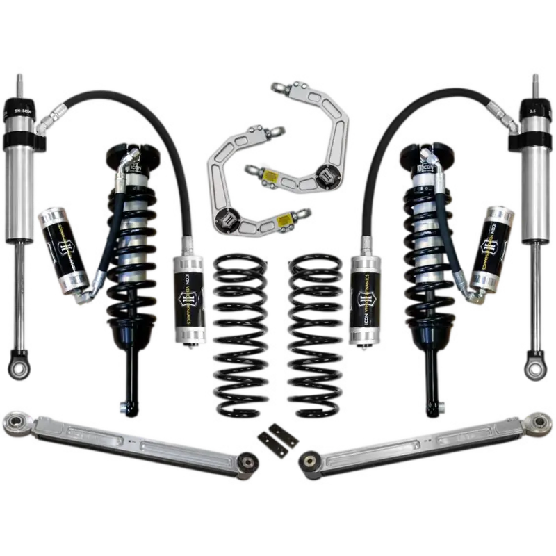 10-UP FJ/10-UP 4Runner 0-3.5" Stage 5 Suspension System with Billet UCA, featuring coilovers, shocks, billet upper control arms, and springs for Toyota vehicles.