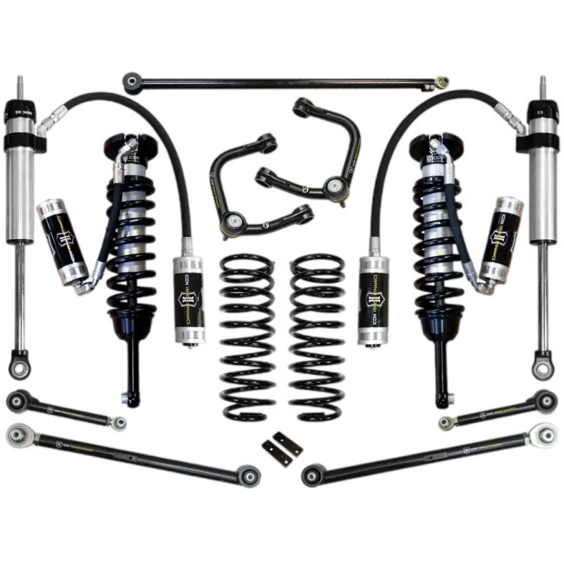 10-UP GX460 0-3.5" Stage 6 Suspension System with Tubular UCA featuring coilovers, shocks, springs, and control arms for Toyota GX460 models.
